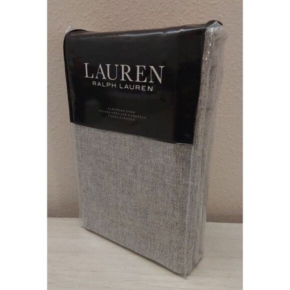 Ralph Lauren AUSTIN TEXTURE 100% Cotton GREY European Euro Pillow Sham $135 - Picture 3 of 12